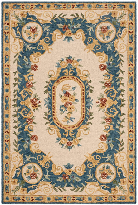 Safavieh Micro-Loop Mlp601A Cream / Blue Rugs.