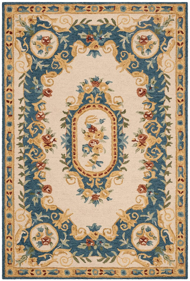 Safavieh Micro-Loop Mlp601A Cream / Blue Rugs.