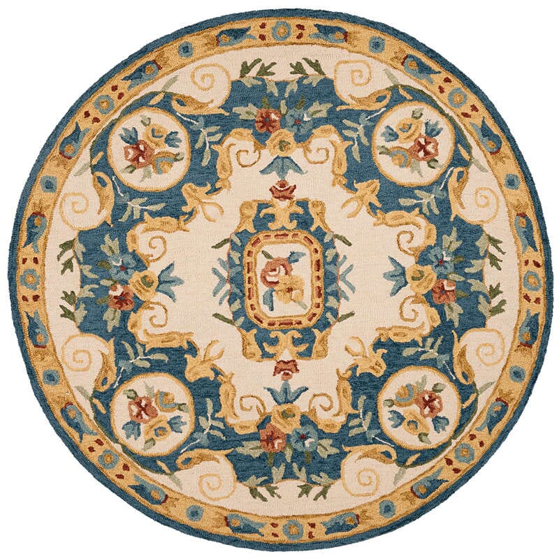 Safavieh Micro-Loop Mlp601A Cream / Blue Rugs.