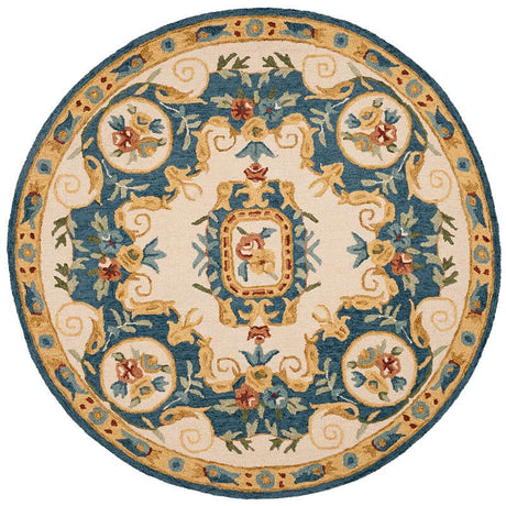Safavieh Micro-Loop Mlp601A Cream / Blue Rugs.