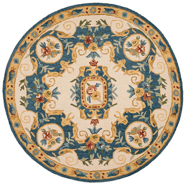 Safavieh Micro-Loop Mlp601A Cream / Blue Rugs.