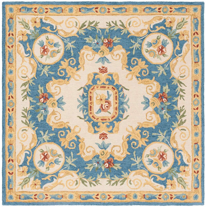 Safavieh Micro-Loop Mlp601A Cream / Blue Rugs.