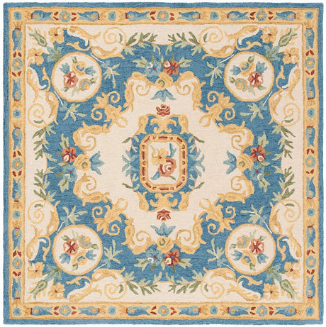 Safavieh Micro-Loop Mlp601A Cream / Blue Rugs.