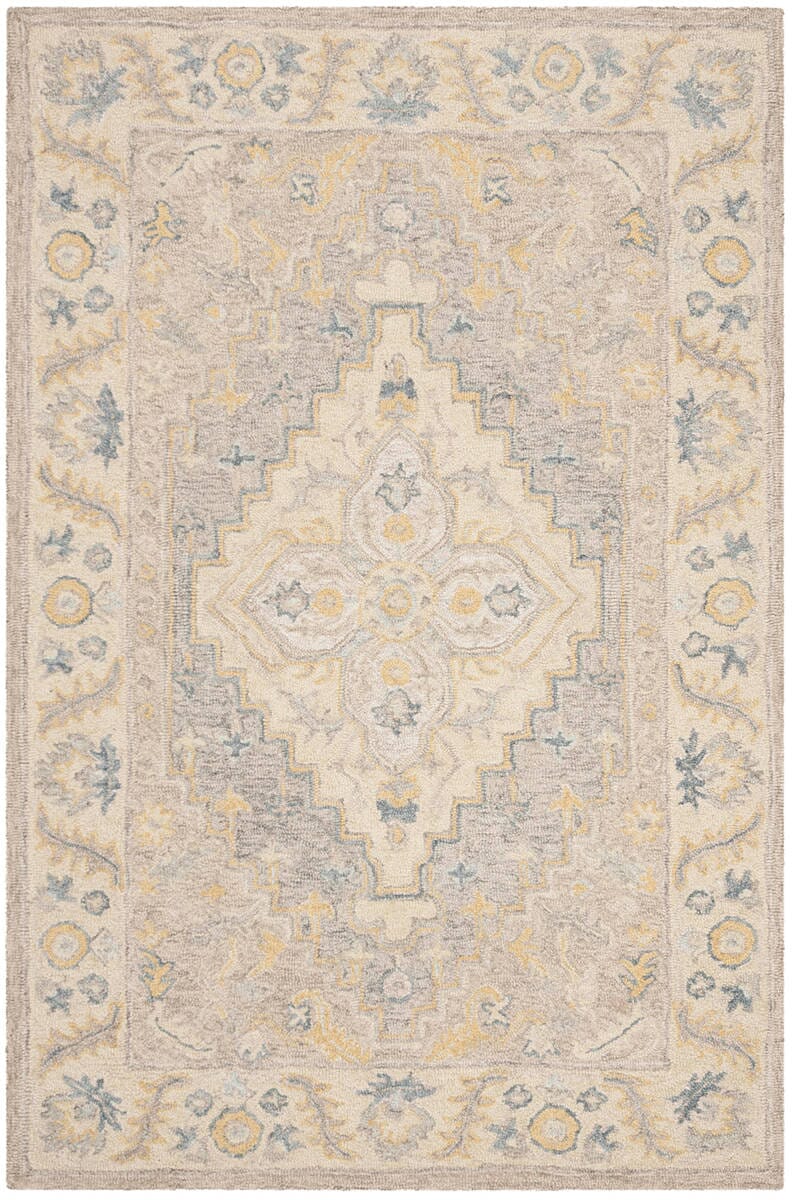 Safavieh Micro-Loop Mlp602B Beige / Grey Rugs.