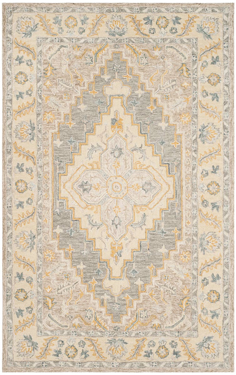 Safavieh Micro-Loop Mlp602B Beige / Grey Rugs.