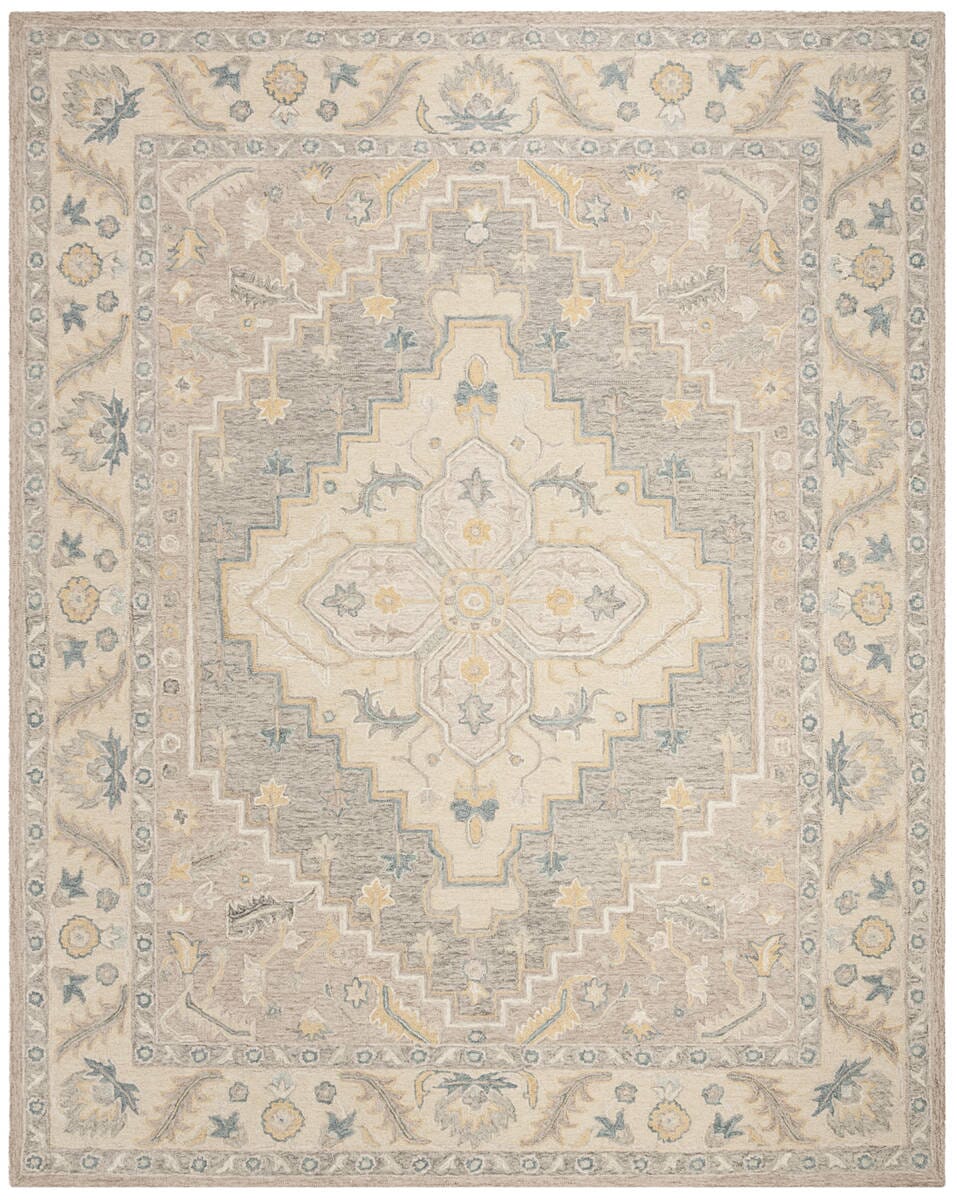 Safavieh Micro-Loop Mlp602B Beige / Grey Rugs.