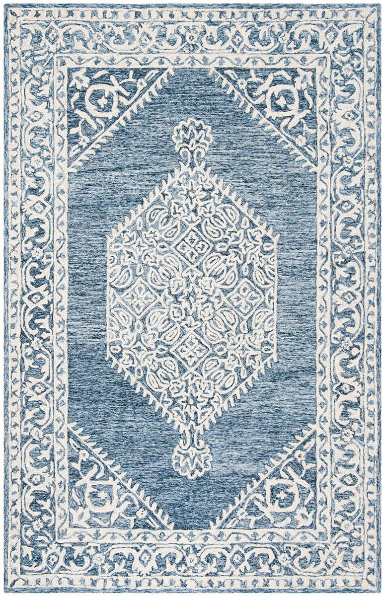 Safavieh Micro-Loop Mlp605M Blue / Ivory Rugs.