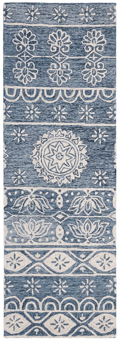 Safavieh Micro-Loop Mlp607M Blue / Ivory Rugs.