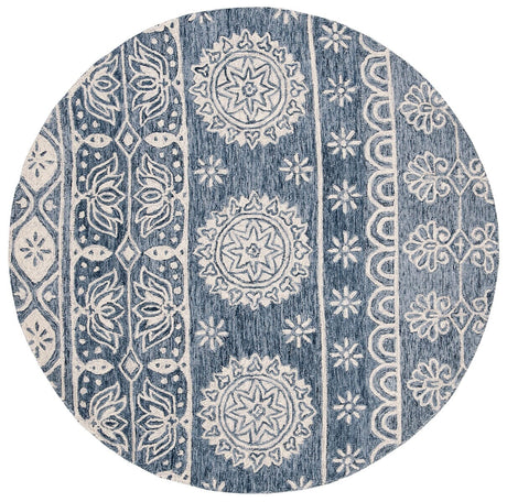 Safavieh Micro-Loop Mlp607M Blue / Ivory Rugs.