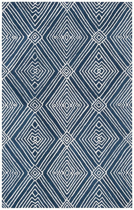 Safavieh Micro-Loop Mlp608N Navy / Ivory Rugs.