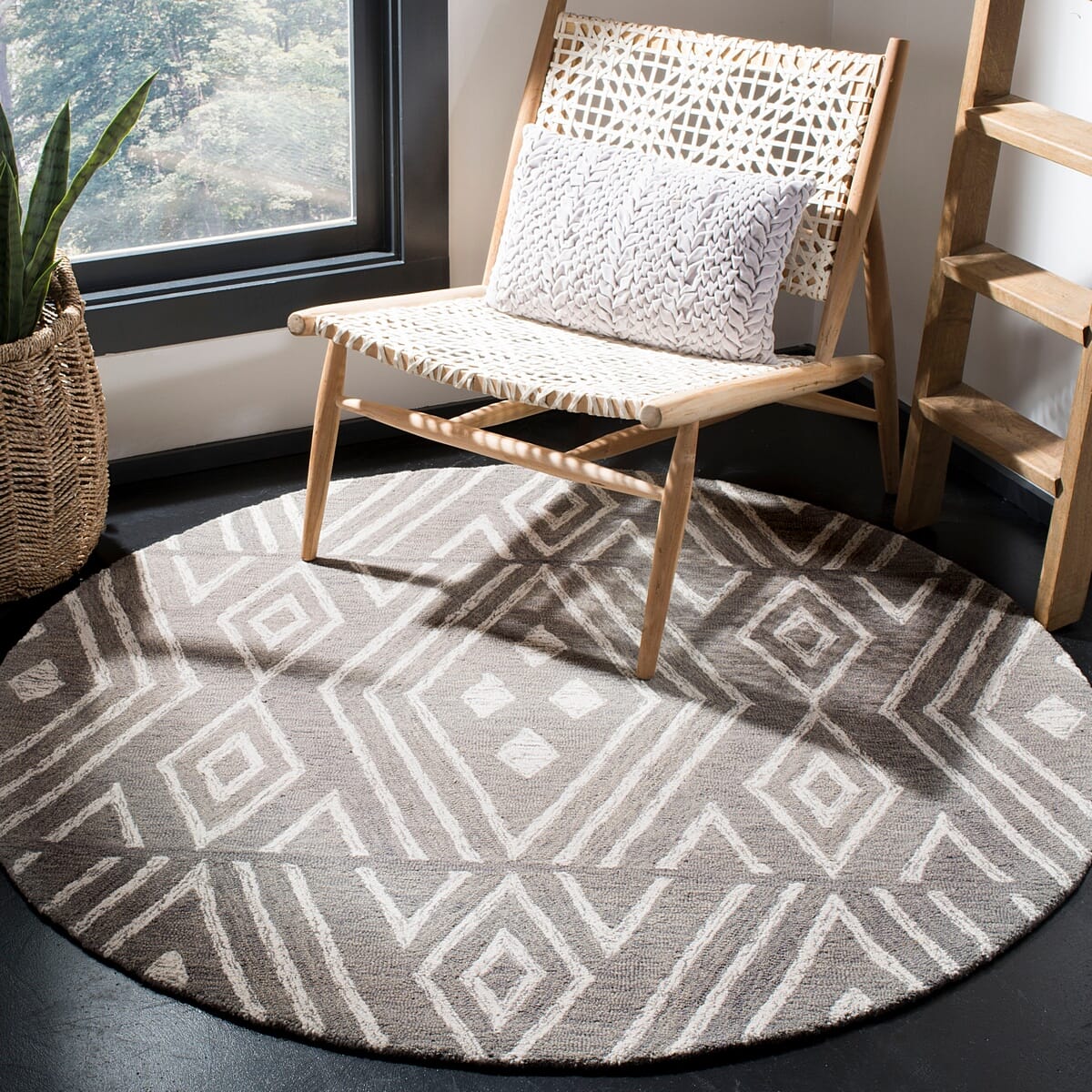 Safavieh Micro-Loop Mlp609F Grey / Ivory Rugs.