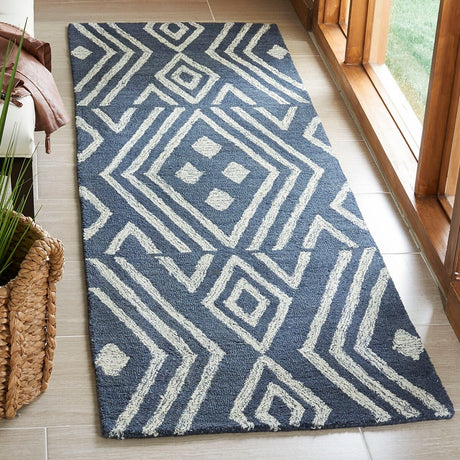 Safavieh Micro-Loop Mlp609N Navy / Blue Rugs.