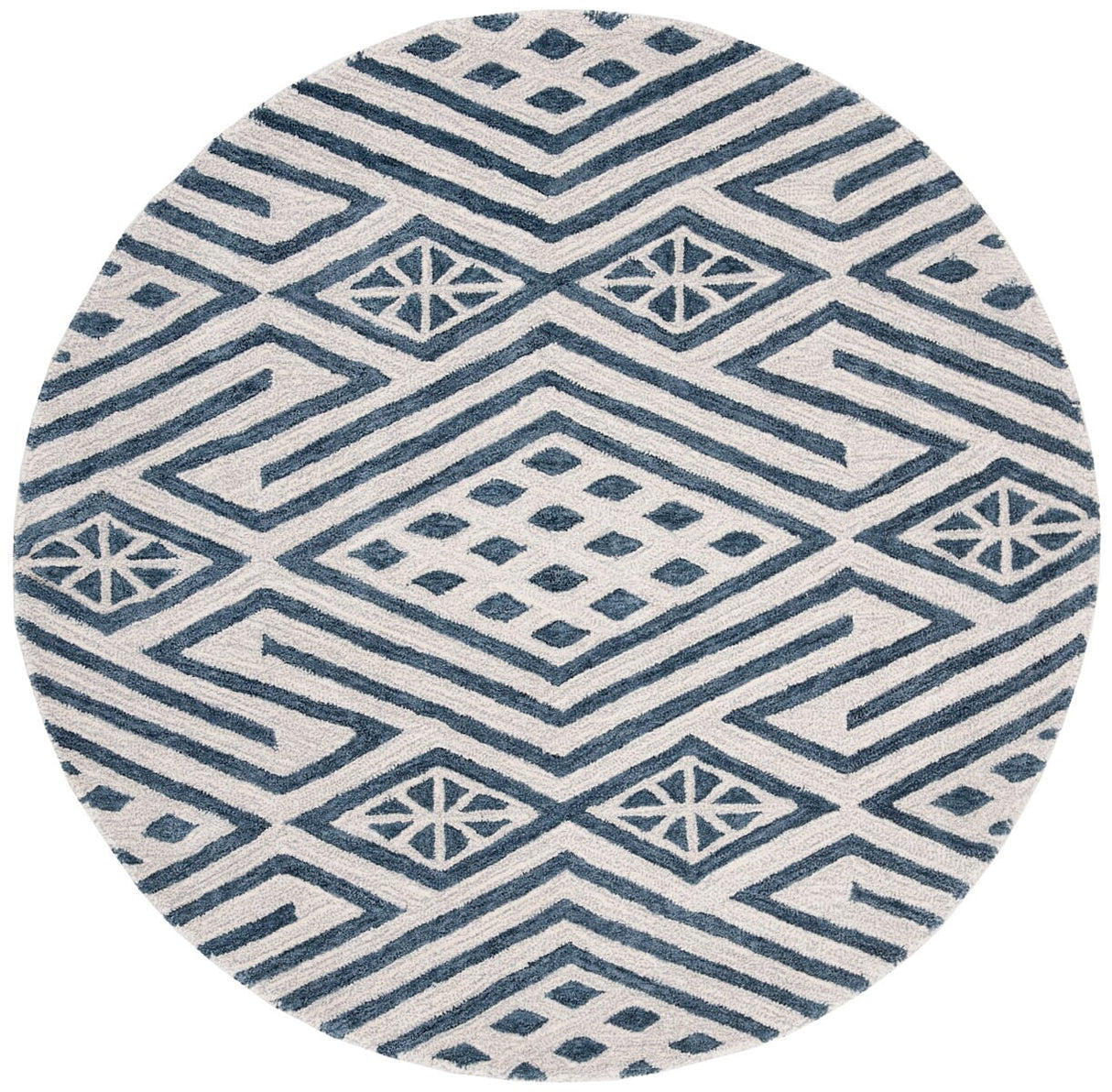 Safavieh Micro-Loop Mlp611M Blue / Ivory Rugs.