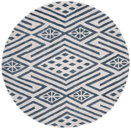 Safavieh Micro-Loop Mlp611M Blue / Ivory Rugs.