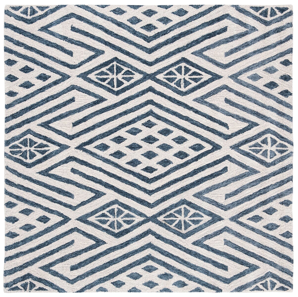 Safavieh Micro-Loop Mlp611M Blue / Ivory Rugs.