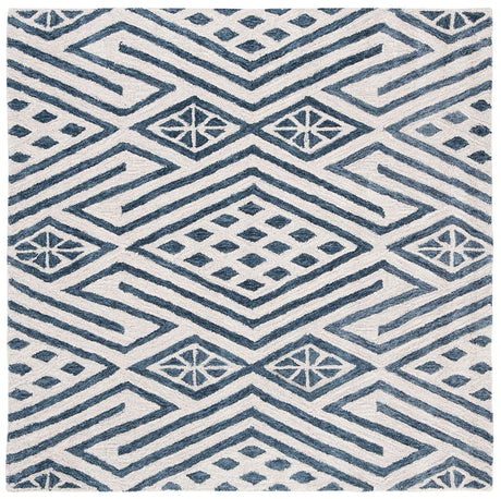 Safavieh Micro-Loop Mlp611M Blue / Ivory Rugs.