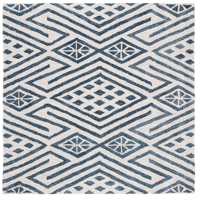Safavieh Micro-Loop Mlp611M Blue / Ivory Rugs.