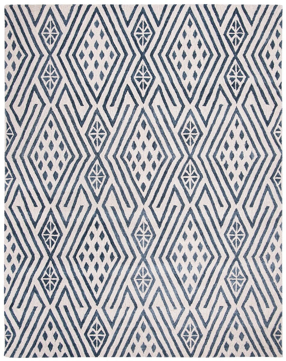 Safavieh Micro-Loop Mlp611M Blue / Ivory Rugs.