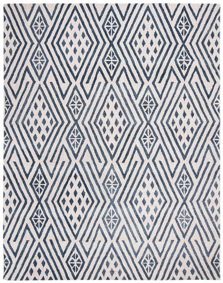 Safavieh Micro-Loop Mlp611M Blue / Ivory Rugs.