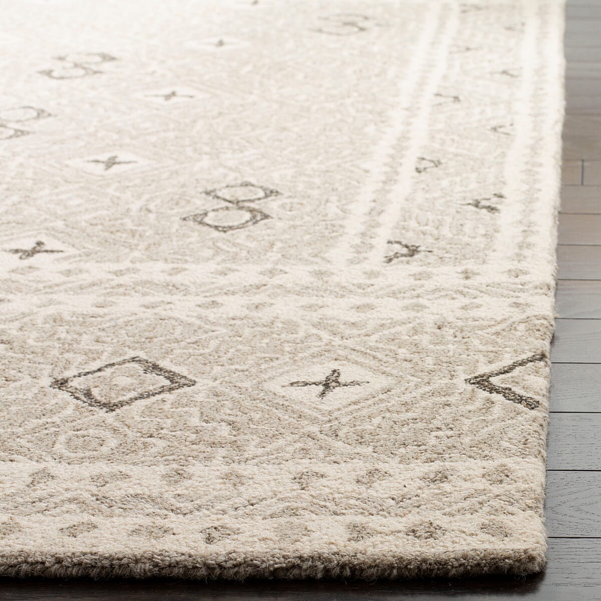 Safavieh Micro-Loop Mlp803F Grey / Ivory Rugs.