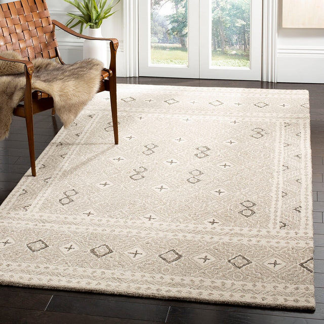Safavieh Micro-Loop Mlp803F Grey / Ivory Rugs.