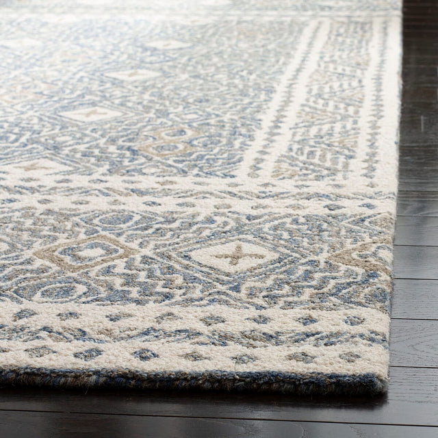 Safavieh Micro-Loop Mlp803M Blue / Ivory Rugs.