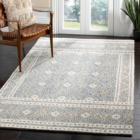 Safavieh Micro-Loop Mlp803M Blue / Ivory Rugs.