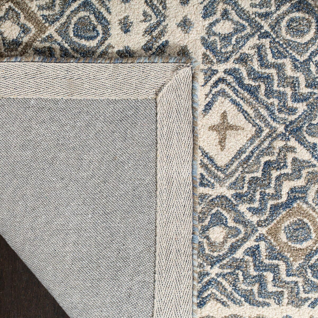 Safavieh Micro-Loop Mlp803M Blue / Ivory Rugs.