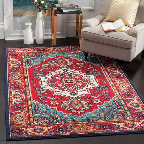 Safavieh Monaco Mnc207C Red / Turquoise Rugs.
