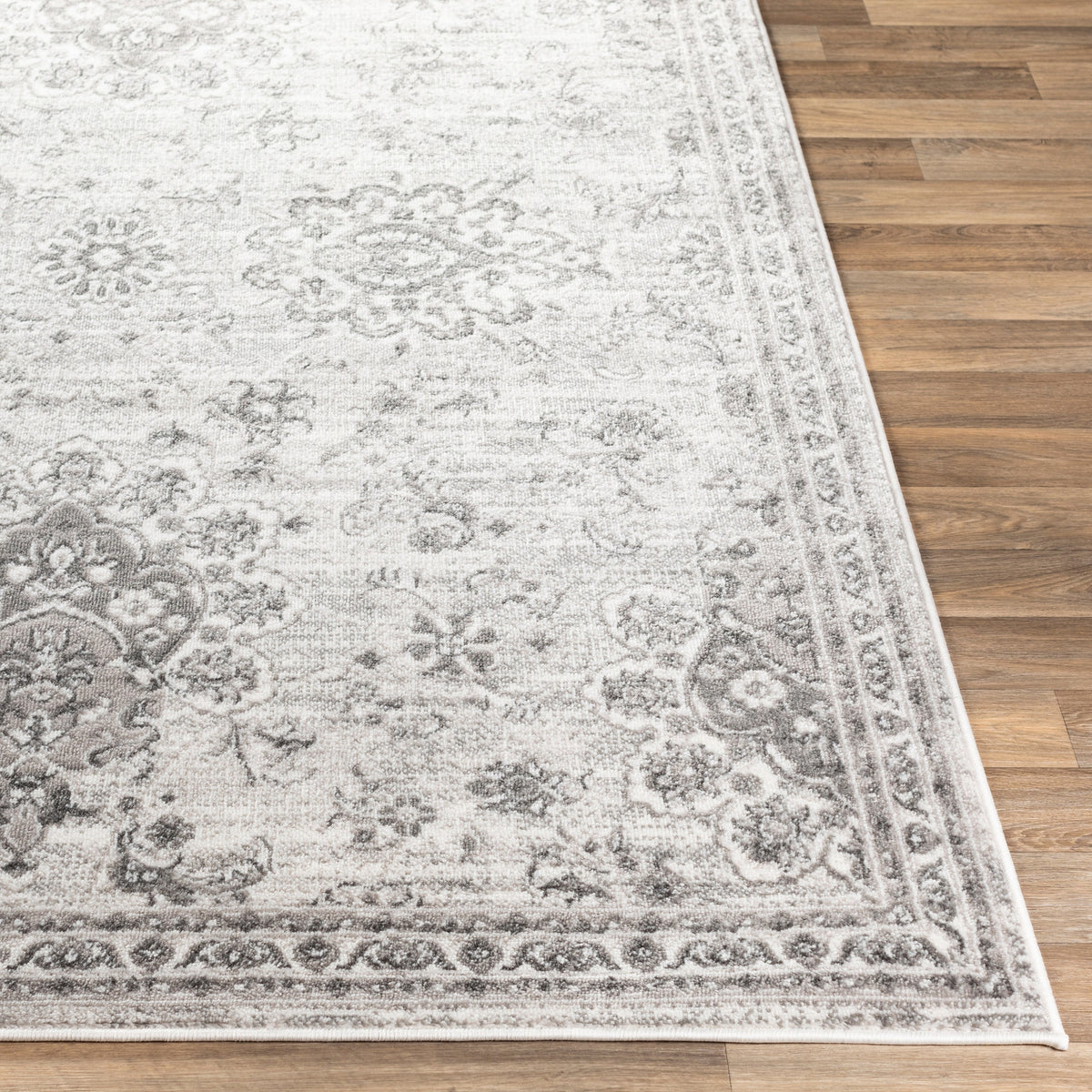 Surya Monte Carlo Mnc-2331 Light Gray, White, Charcoal Rugs.
