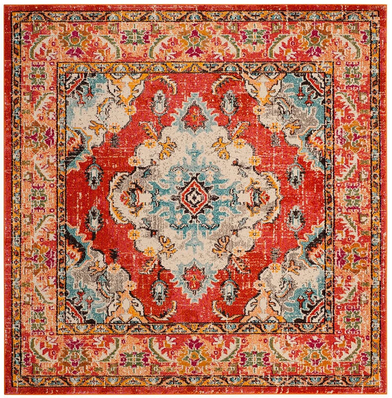 Safavieh Monaco Mnc243H Orange/Light Blue Rug.