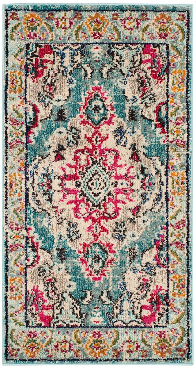Safavieh Monaco Mnc243J Light Blue/Fuchsia Rug.