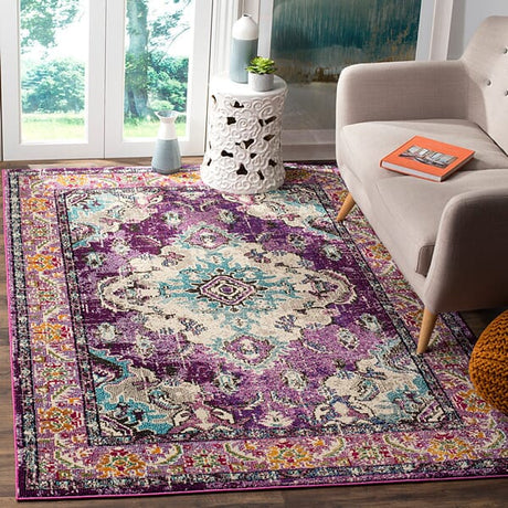 Safavieh Monaco Mnc243L Violet/Light Blue Rug.