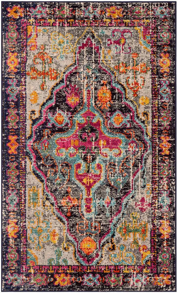 Safavieh Monaco Mnc247R Grey / Fuchsia Rugs.
