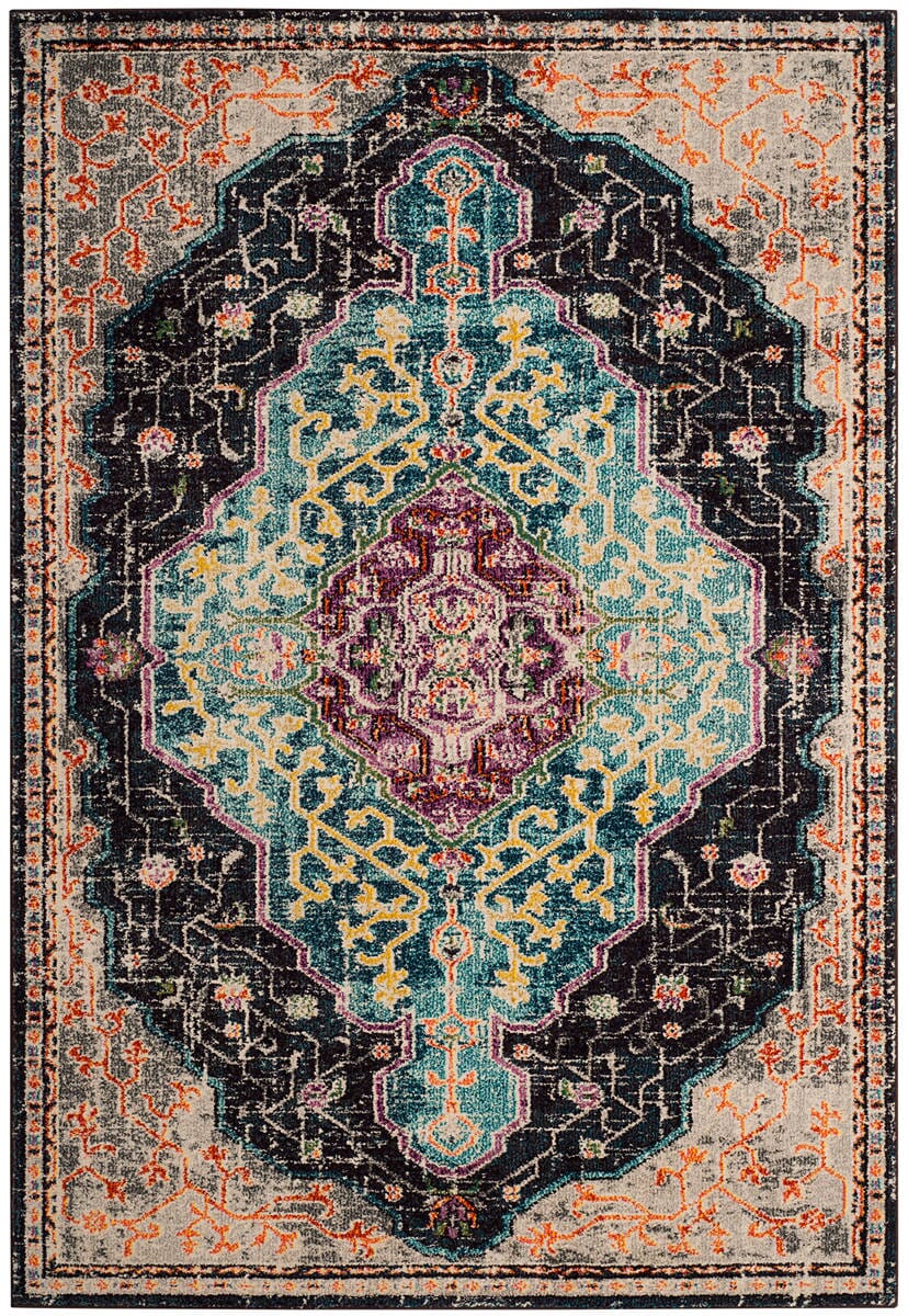 Safavieh Monaco Mnc249Z Black / Blue Rugs.