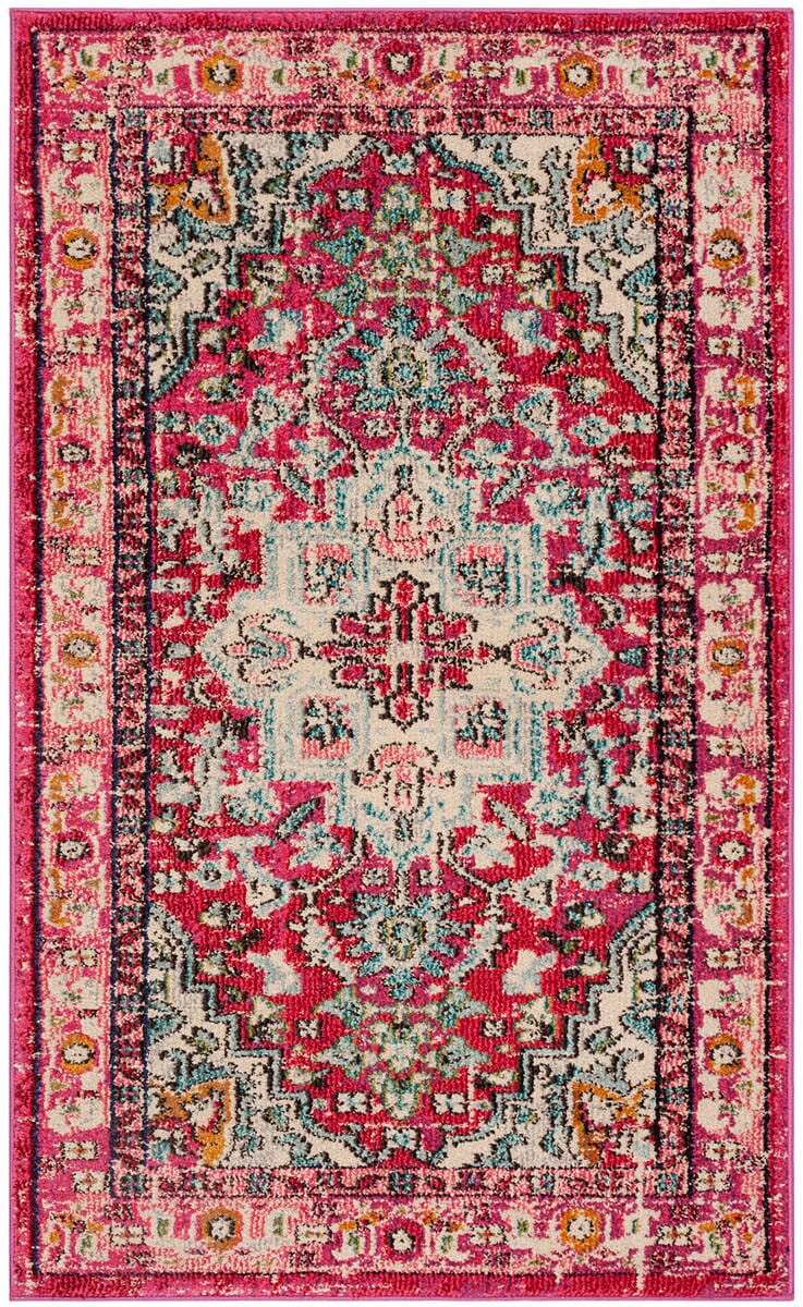 Safavieh Monaco Mnc250J Fuchsia / Light Blue Rugs.