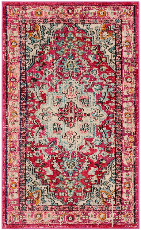 Safavieh Monaco Mnc250J Fuchsia / Light Blue Rugs.