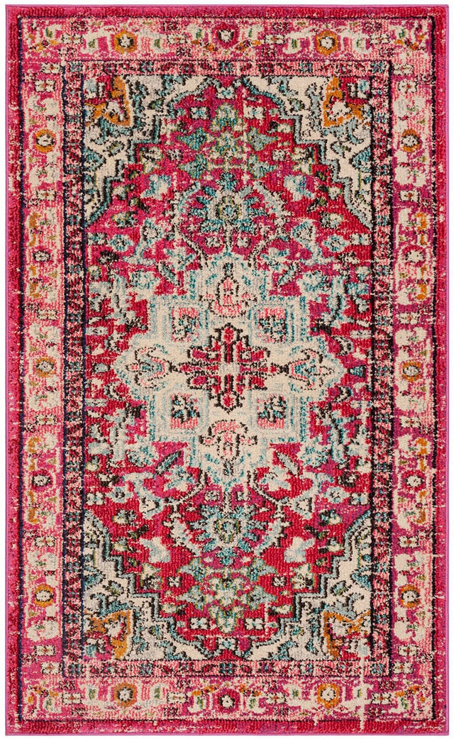 Safavieh Monaco Mnc250J Fuchsia / Light Blue Rugs.