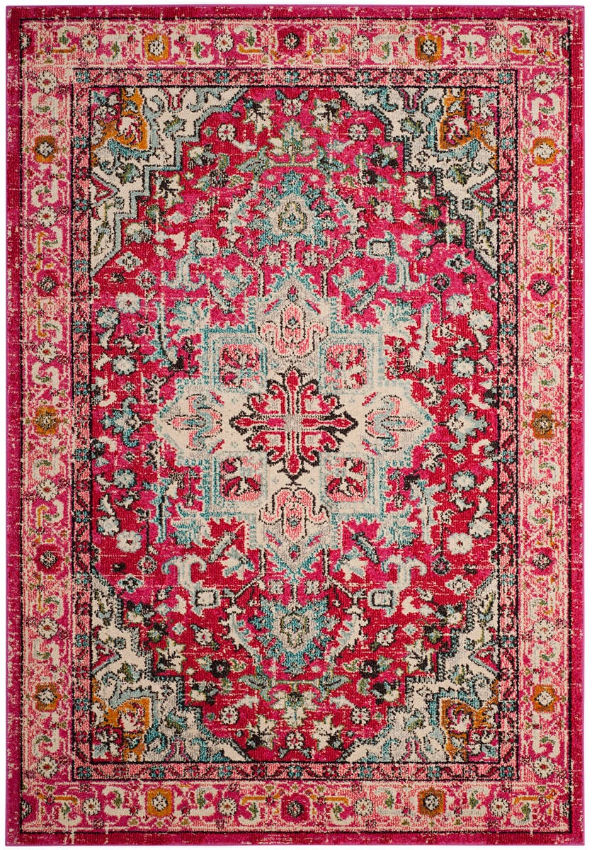 Safavieh Monaco Mnc250J Fuchsia / Light Blue Rugs.