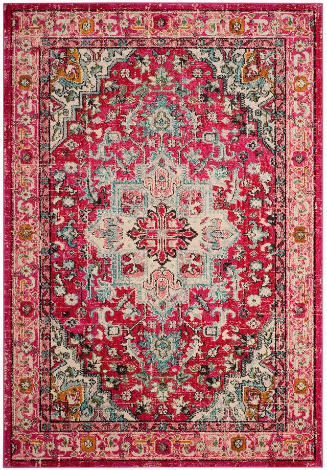 Safavieh Monaco Mnc250J Fuchsia / Light Blue Rugs.