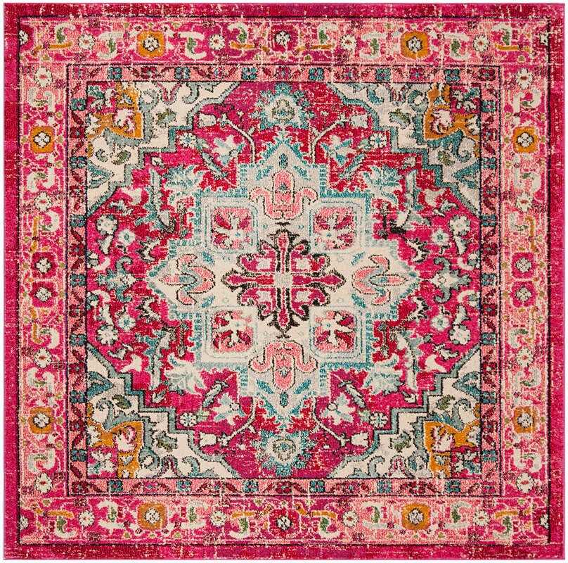 Safavieh Monaco Mnc250J Fuchsia / Light Blue Rugs.