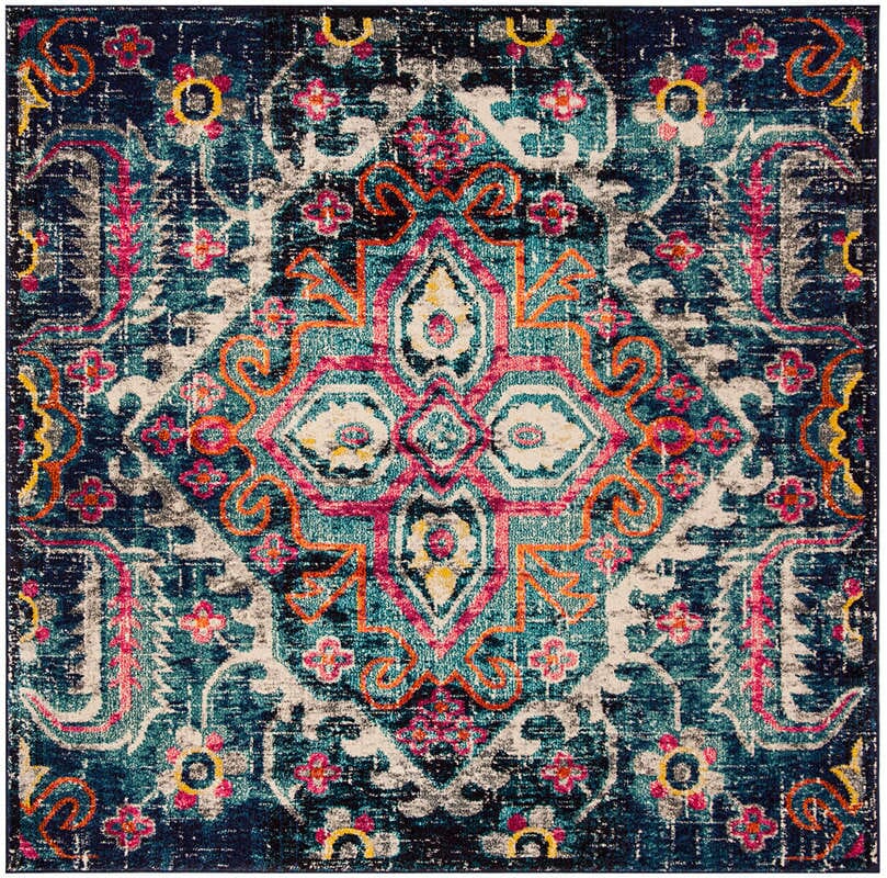 Safavieh Monaco Mnc252J Blue / Fuchsia Rugs.