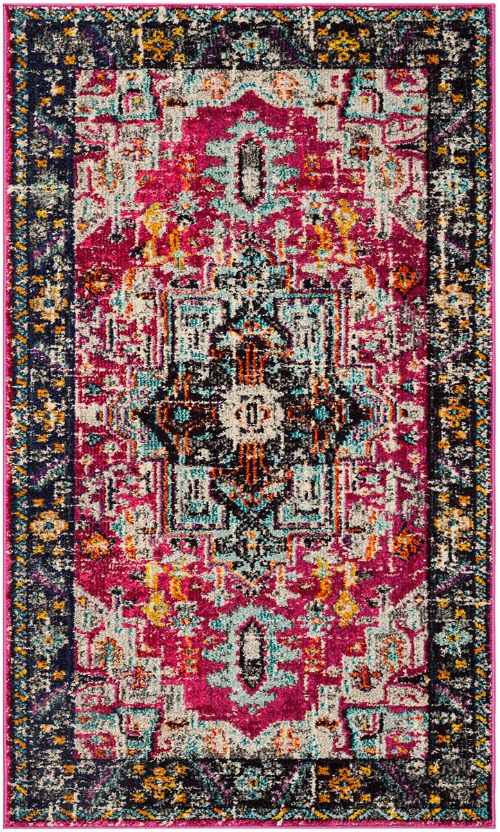 Safavieh Monaco Mnc253J Fuchsia / Grey Rugs.