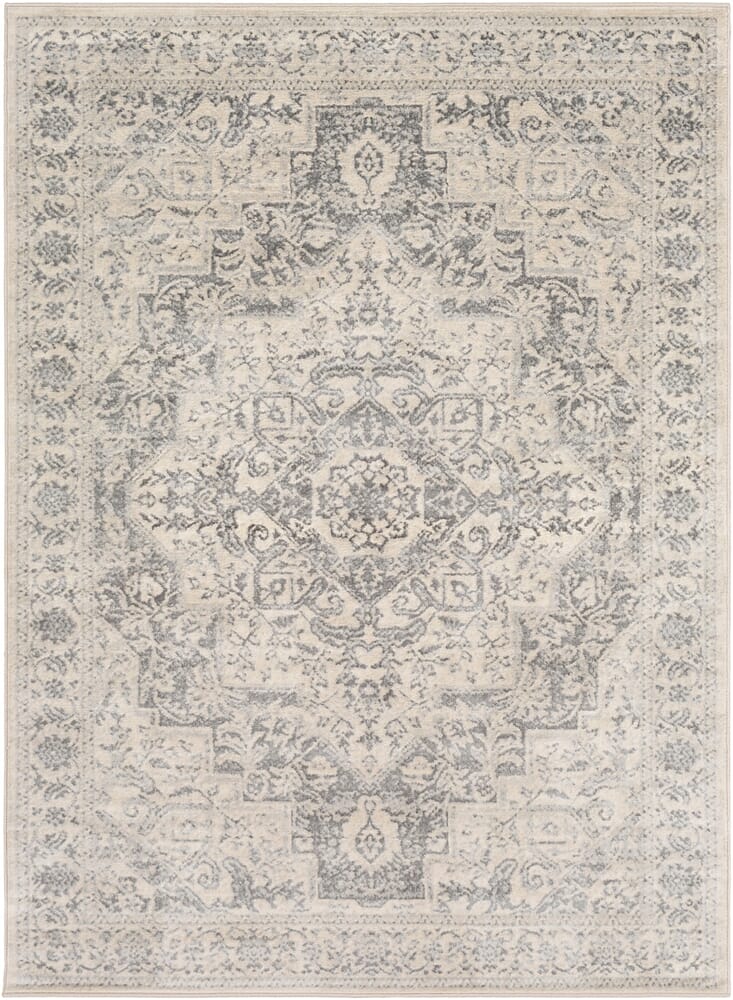 Surya Monaco Moc-2315 Silver Gray, Medium Gray, Cream Rugs.