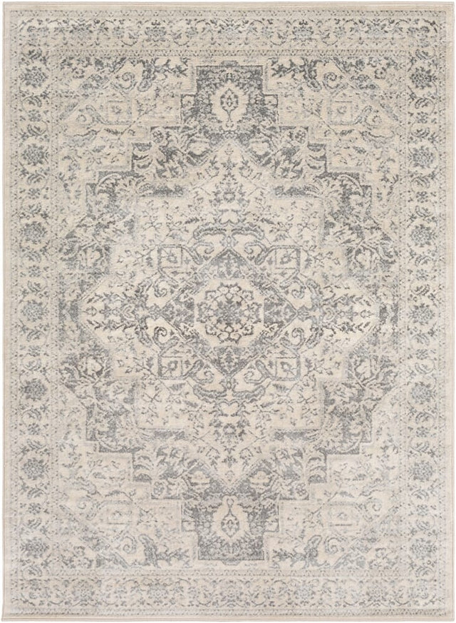 Surya Monaco Moc-2315 Silver Gray, Medium Gray, Cream Rugs.