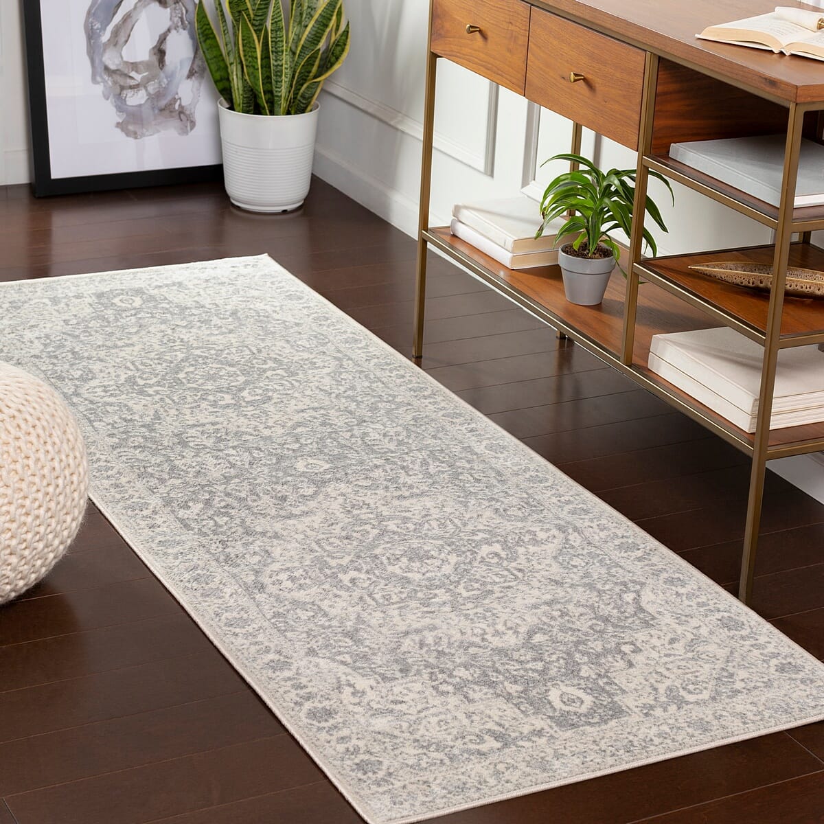 Surya Monaco Moc-2315 Silver Gray, Medium Gray, Cream Rugs.