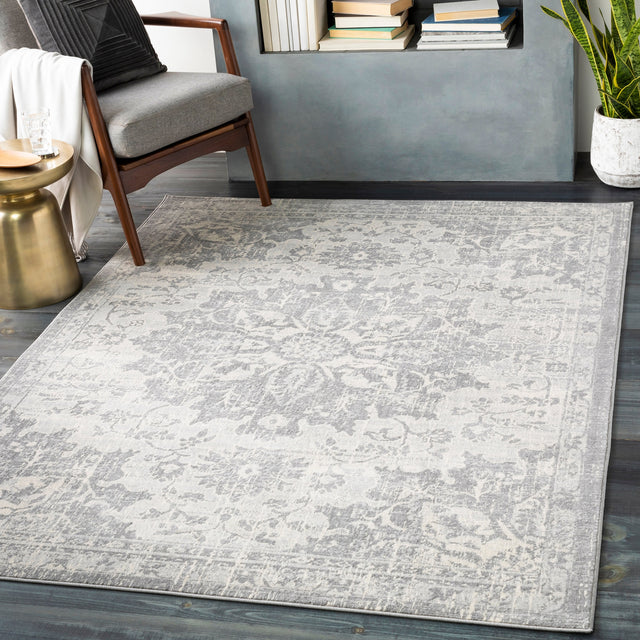 Surya Monaco Moc-2328 Silver Gray, Medium Gray, Cream Rugs.