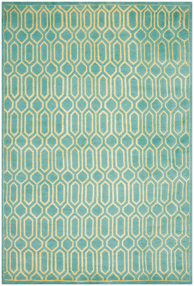 Safavieh Mosaic Mos150A Aqua / Light Gold Rugs.