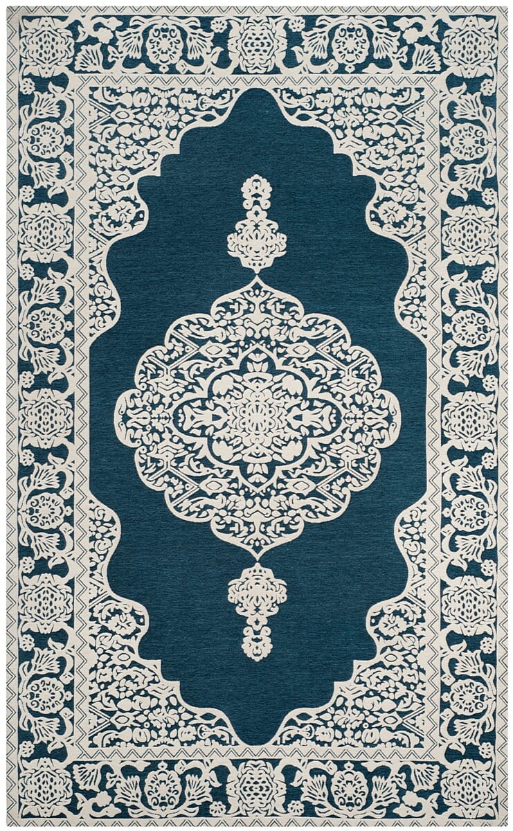 Safavieh Marbella Mrb615D Dark Blue / Ivory Rugs.