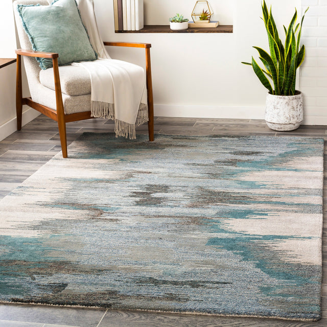 Surya Montclair Mtc-2307 Teal, Seafoam, Beige, Medium Gray Rugs.